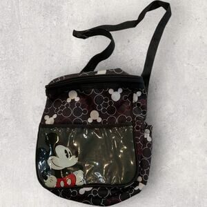 Disney Mickey Mouse Small Crossbody Bag Black Red Gray Adjustable Strap Purse